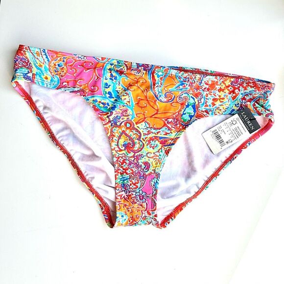 NWT Lauren Ralph Lauren Women's Printed Hipster Swim Bottom.  Size 14 - Picture 3 of 7